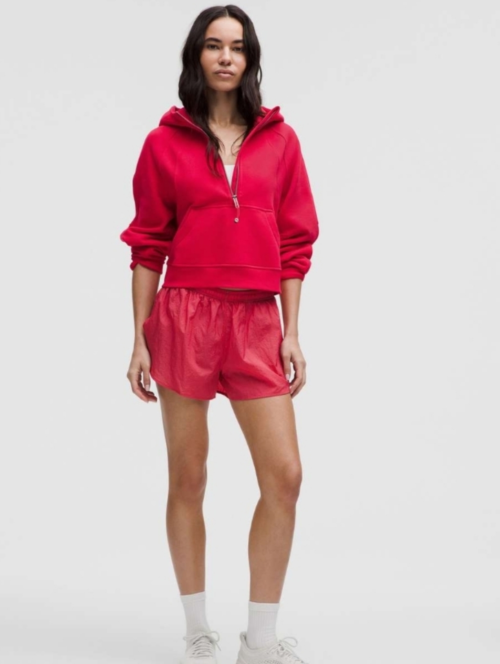 Lululemon Scuba Oversized Half-Zip Hoddie Sz XS/S Red Glow